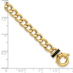 Leslie's 10K Polished with Black Enamel Flat Oval Link w/1in ext. Bracelet - Image 5