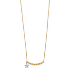 Leslie's 10K Two-tone Polished Bar with Star Necklace - Image 2