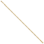 Leslie's 10K Tri-color Polished and Diamond-cut 10in Anklet - Image 2