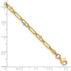 Leslie's 10K Tri-color Polished and Diamond-cut 10in Anklet - Image 5