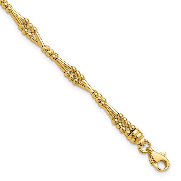 Leslie's 10K Polished Fancy Beaded Bracelet
