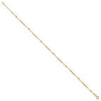 Leslie's 10K Polished and Diamond-cut bar 9in Plus 1in ext. Anklet - Image 2