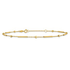 Leslie's 10K Polished and Diamond-cut bar 9in Plus 1in ext. Anklet - Image 3