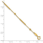 Leslie's 10K Polished and Diamond-cut bar 9in Plus 1in ext. Anklet - Image 5