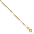 Leslie's 10K Polished and Diamond-cut bar 9in Plus 1in ext. Anklet