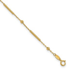 Leslie's 10K Polished and Diamond-cut bar 9in Plus 1in ext. Anklet
