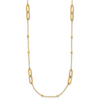 Leslie's 10K Polished and Dia-cut Fancy Link w/Beads w/2in ext. Necklace - Image 2