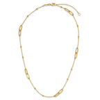 Leslie's 10K Polished and Dia-cut Fancy Link w/Beads w/2in ext. Necklace - Image 4