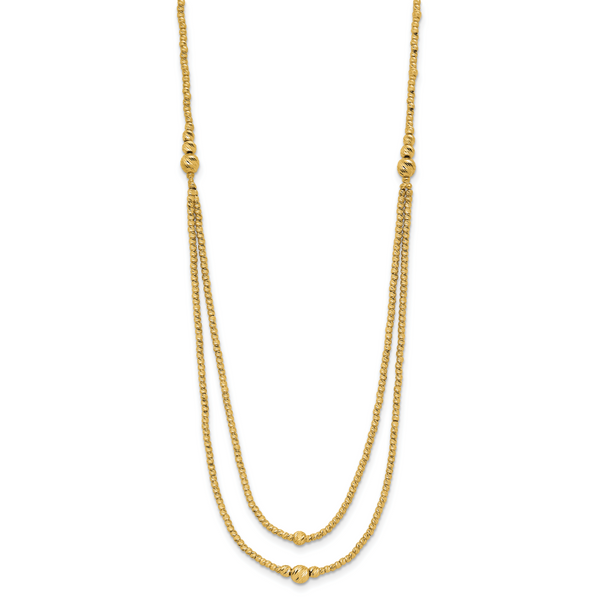 Leslie's 10K Polished and Diamond-cut beads 2-Strand Necklace - Image 2