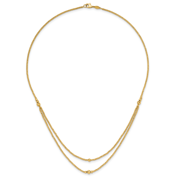 Leslie's 10K Polished and Diamond-cut beads 2-Strand Necklace - Image 4