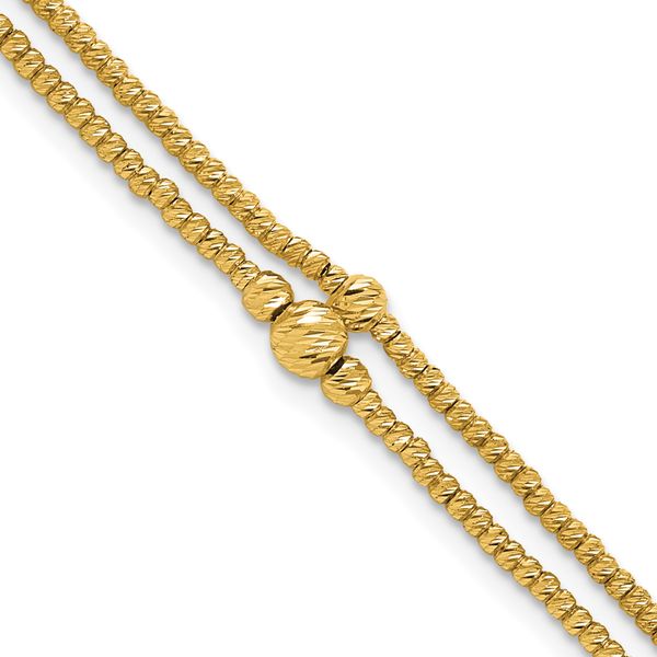 Leslie's 10K Polished and Diamond-cut beads 2-strand Bracelet