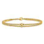 Leslie's 10K Polished and Diamond-cut beads 2-strand Bracelet - Image 3