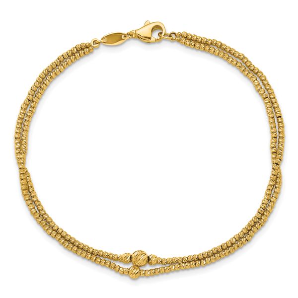 Leslie's 10K Polished and Diamond-cut beads 2-strand Bracelet - Image 4