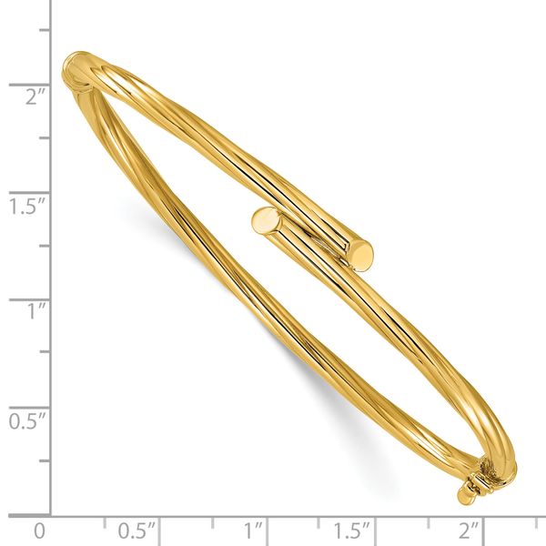 Leslie's 10K Polished Bypass Hinged Bangle - Image 3
