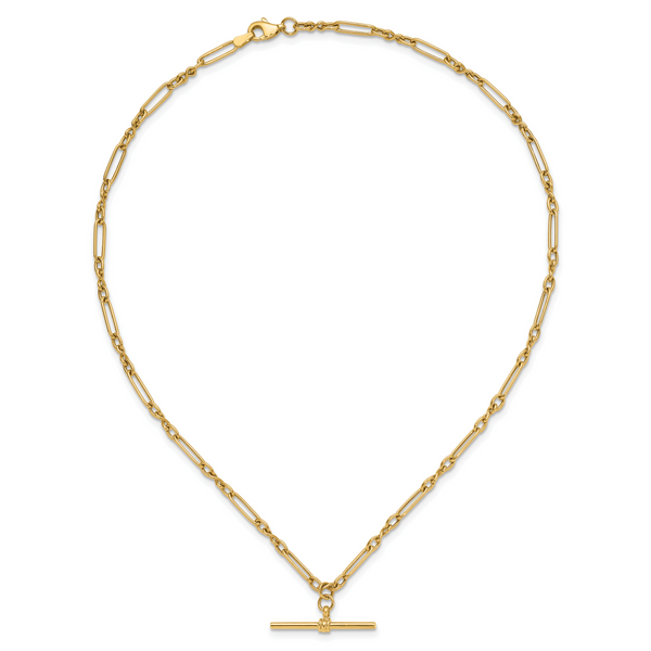 Leslie's 10K Polished Fancy Link Bar Necklace - Image 4