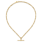 Leslie's 10K Polished Fancy Link Bar Necklace - Image 4
