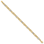 Leslie's 10K Two-tone Polished Fancy Link with Beads Bracelet - Image 2