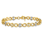 Leslie's 10K Two-tone Polished Fancy Link with Beads Bracelet - Image 3