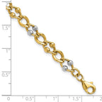 Leslie's 10K Two-tone Polished Fancy Link with Beads Bracelet - Image 5