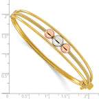 Leslie's 10K Tri-color Polished Beads Hinged Bangle - Image 3