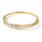 Leslie's 10K Tri-color Polished Beads Hinged Bangle - Image 4
