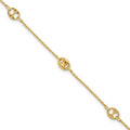 Leslie's 10K Polished and Textured Fancy 10in Plus 1in ext. Anklet
