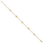 Leslie's 10K Polished and Textured Fancy 10in Plus 1in ext. Anklet - Image 2