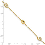 Leslie's 10K Polished and Textured Fancy 10in Plus 1in ext. Anklet - Image 5