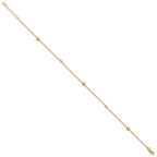 Leslie's 10K Polished and Dia-cut Fancy 10in Plus 1in ext. Anklet - Image 2