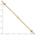 Leslie's 10K Polished and Dia-cut Fancy 10in Plus 1in ext. Anklet - Image 5