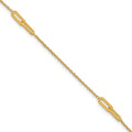 Leslie's 10K Polished Fancy 10in Plus 1in ext. Anklet