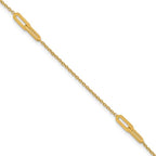Leslie's 10K Polished Fancy 10in Plus 1in ext. Anklet