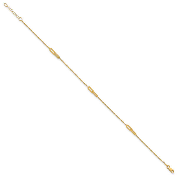 Leslie's 10K Polished Fancy 10in Plus 1in ext. Anklet - Image 2