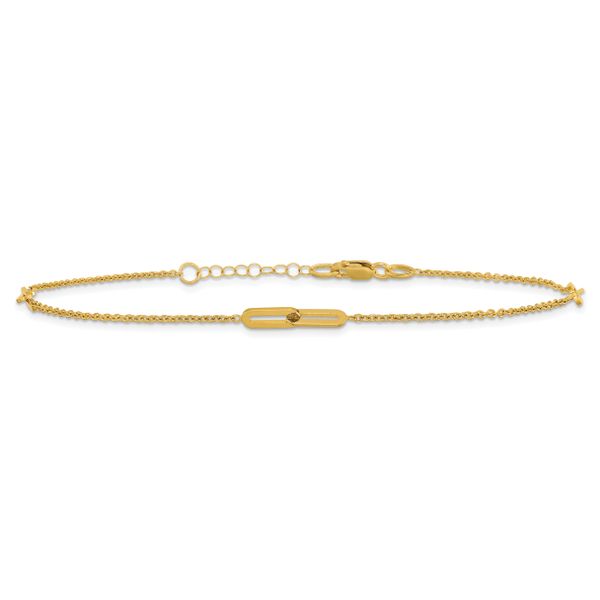 Leslie's 10K Polished Fancy 10in Plus 1in ext. Anklet - Image 3