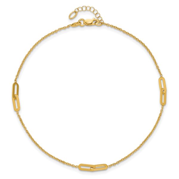 Leslie's 10K Polished Fancy 10in Plus 1in ext. Anklet - Image 4