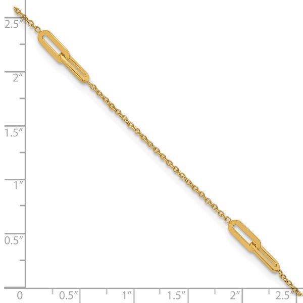 Leslie's 10K Polished Fancy 10in Plus 1in ext. Anklet - Image 5