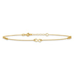 Leslie's 10K Polished and Dia-cut Infinity 10in Plus 1in ext. Anklet - Image 3