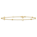 Leslie's 10K Polished and Dia-cut Heart 10in Plus 1in ext. Anklet - Image 3
