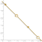 Leslie's 10K Polished and Dia-cut Heart 10in Plus 1in ext. Anklet - Image 5