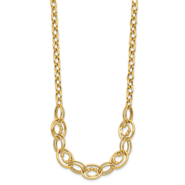 Leslie's 10K Polished and Textured Fancy Link Necklace - Image 2