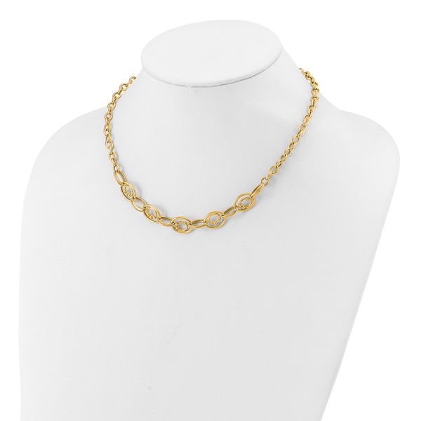 Leslie's 10K Polished and Textured Fancy Link Necklace - Image 3