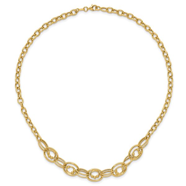 Leslie's 10K Polished and Textured Fancy Link Necklace - Image 4