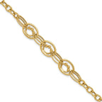 Leslie's 10K Polished and Textured Fancy Link Bracelet