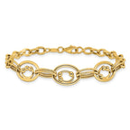 Leslie's 10K Polished and Textured Fancy Link Bracelet - Image 3