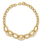 Leslie's 10K Polished and Textured Fancy Link Bracelet - Image 4
