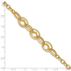 Leslie's 10K Polished and Textured Fancy Link Bracelet - Image 5