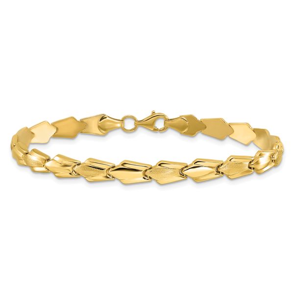 Leslie's 10K Polished and Satin Fancy Link Bracelet - Image 3