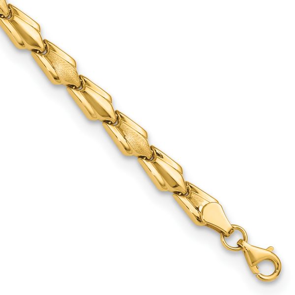 Leslie's 10K Polished and Satin Fancy Link Bracelet