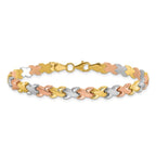 Leslie's 10K Two-tone w/Wht Rhodium Polished/Satin Fancy Link Bracelet - Image 3