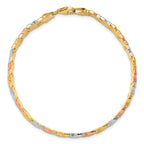 Leslie's 10K Two-tone w/Wht Rhodium Polished/Satin Fancy Link Bracelet - Image 4